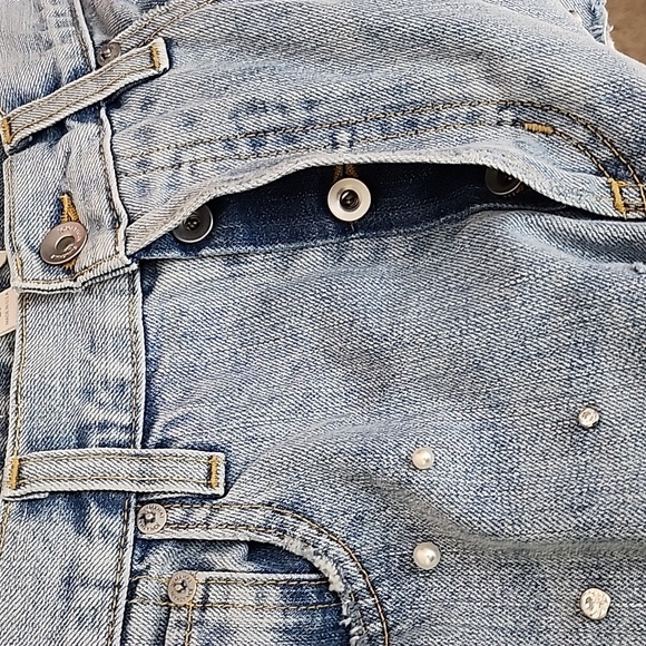 Jonathan Simkhai Pearl-Embellished Boyfriend Jeans Size 29 - Picture 15 of 16